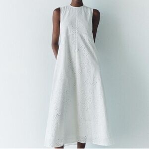 Zara embroidered midi dress ZW collection